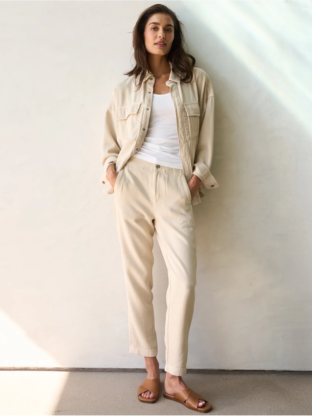 Rowan Odell Drape Denim Twill Pant in Bone.